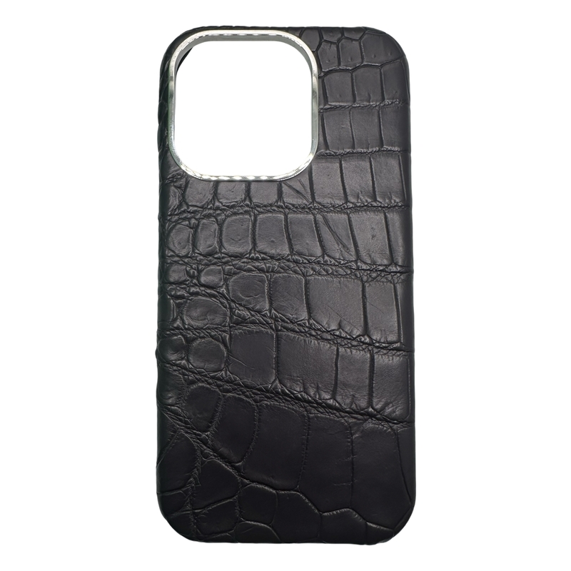 Aurora Concepts Black Siam Crocodile Leather iPhone 16 Pro Max Case Aurora Concepts Black Siam Crocodile Leather iPhone 16 Pro Max Case