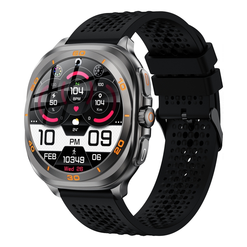 Swiss Military Dom7 Smartwatch Gunmetal/Black Rubber Strap Swiss Military Dom7 Smartwatch Gunmetal/Black Rubber Strap