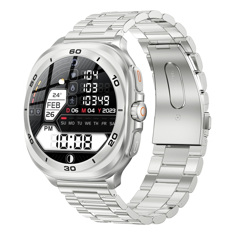 Swiss Military Dom7 Smartwatch Silver/Silver Metal Strap Swiss Military Dom7 Smartwatch Silver/Silver Metal Strap