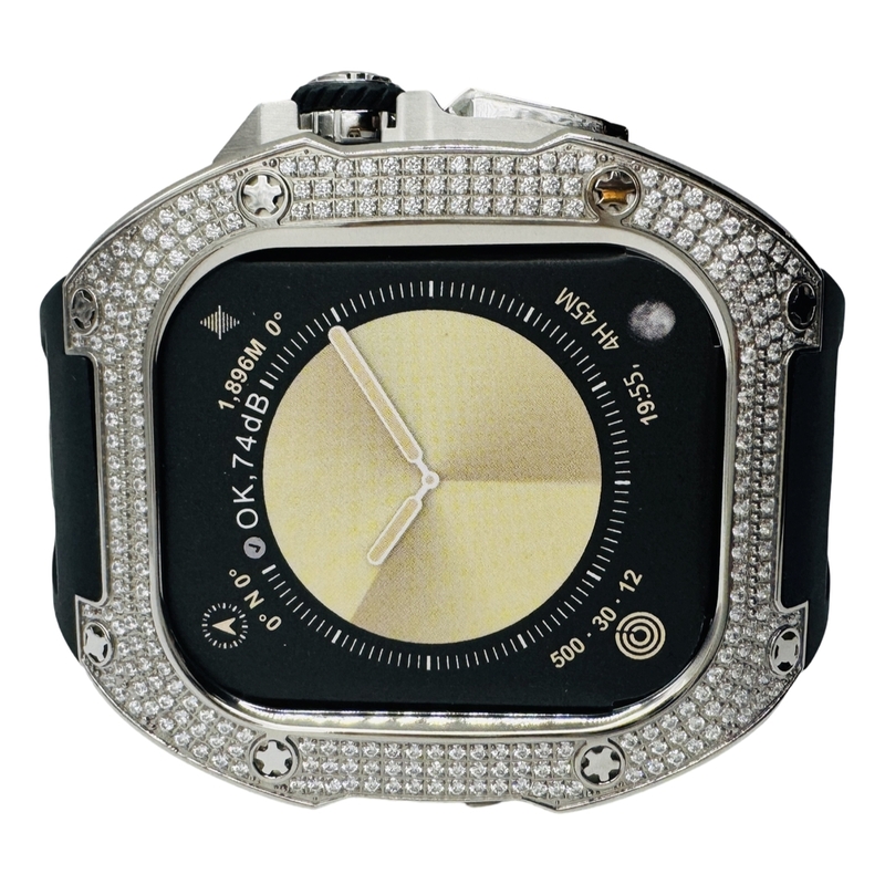 Aurora Custom Ultra Bling - Silver Case For Apple Watch Ultra Aurora Custom Ultra Bling - Silver Case For Apple Watch Ultra