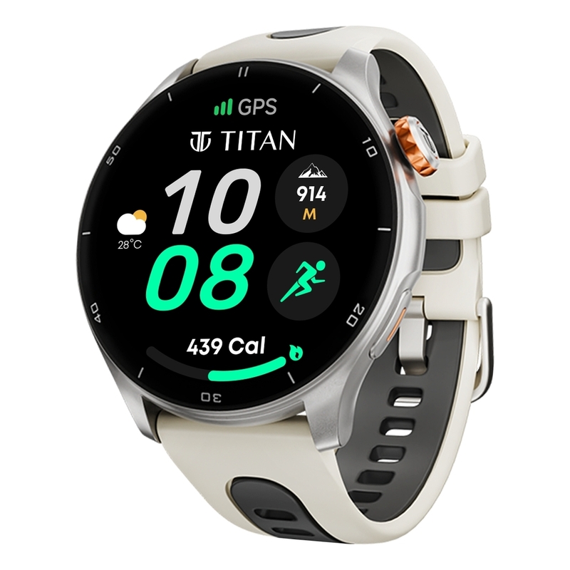 Titan Celestor Smartwatch - Titanium/Beige