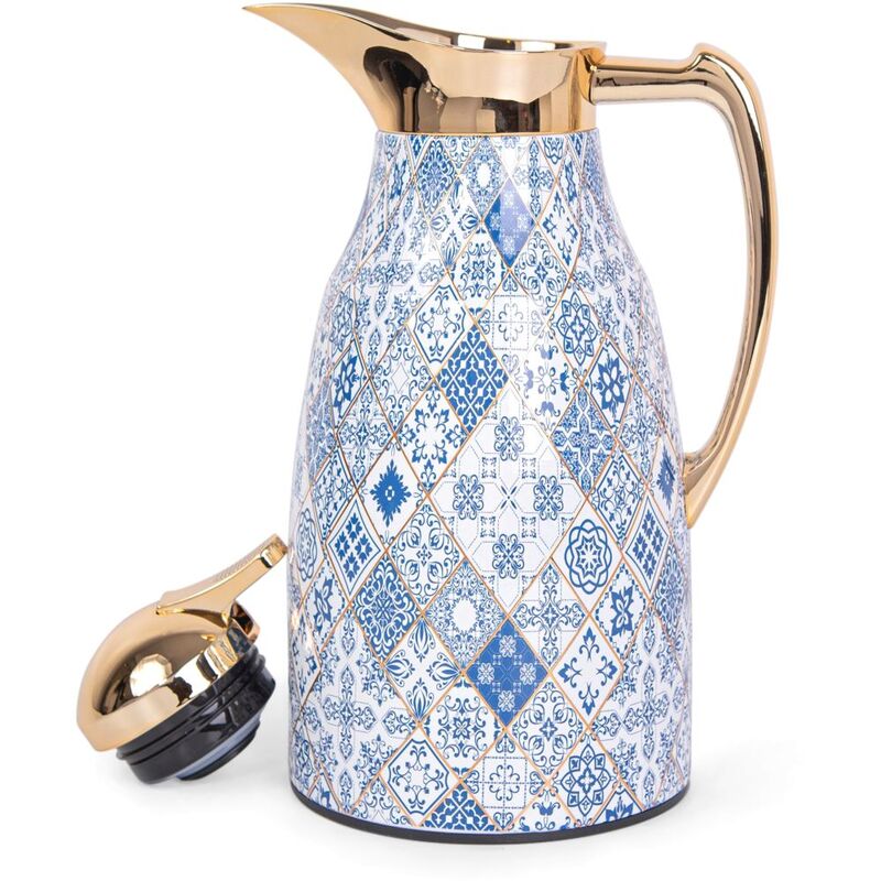 Roomours Blue 1L Thermos Blue Gold - Blue Gold Roomours Blue 1L Thermos Blue Gold - Blue Gold