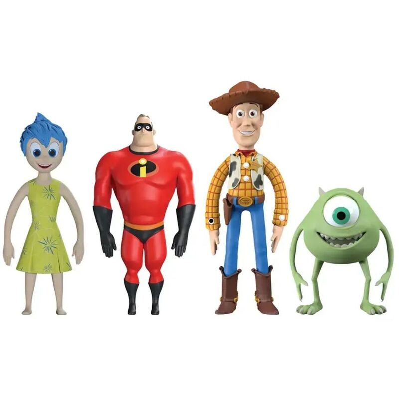 Flexifigs Pixar - Joy - Mike Wazowski - Mr. Incredible - Woody Character Pack (Pack of 4) Flexifigs Pixar - Joy - Mike Wazowski - Mr. Incredible - Woody Character Pack (Pack of 4)