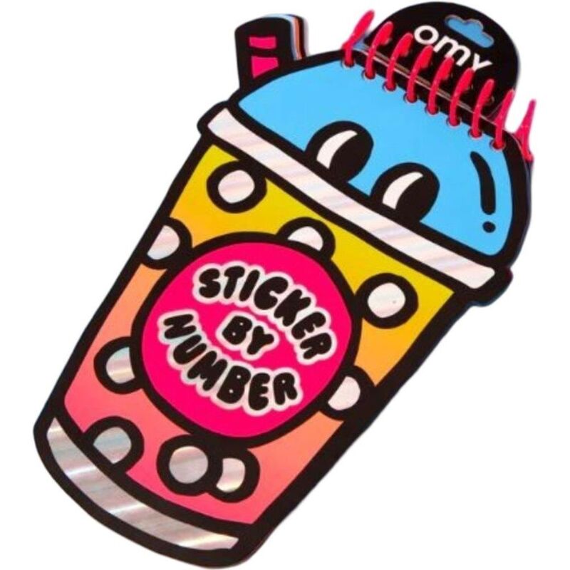 Omy Sticker By Number Notebook - Bubble Tea Omy Sticker By Number Notebook - Bubble Tea