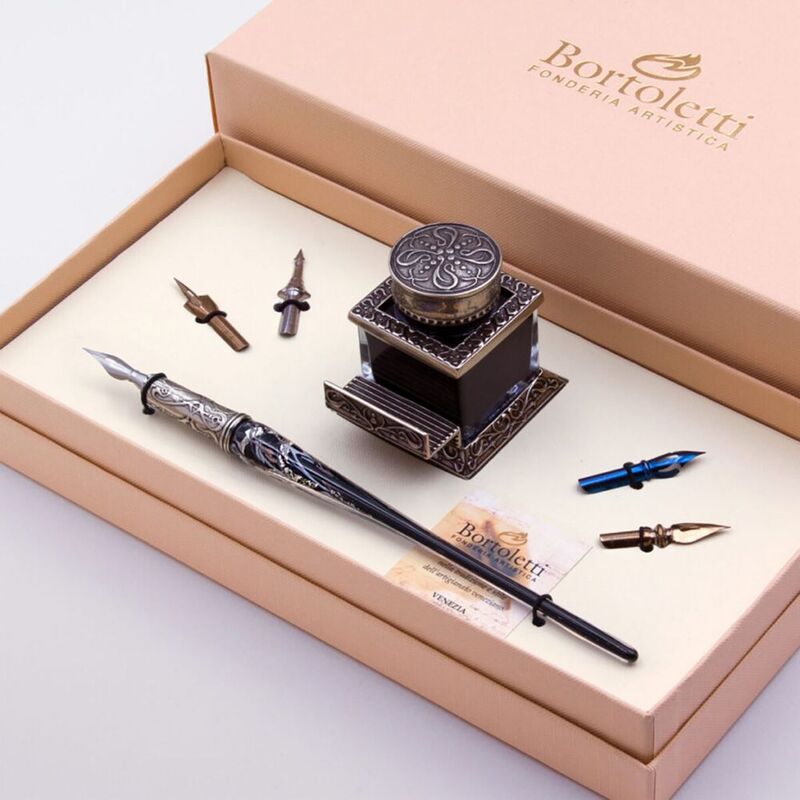 Bortoletti Fonderia Artistica Calligraphy Set 42 Tobia - Black Bortoletti Fonderia Artistica Calligraphy Set 42 Tobia - Black