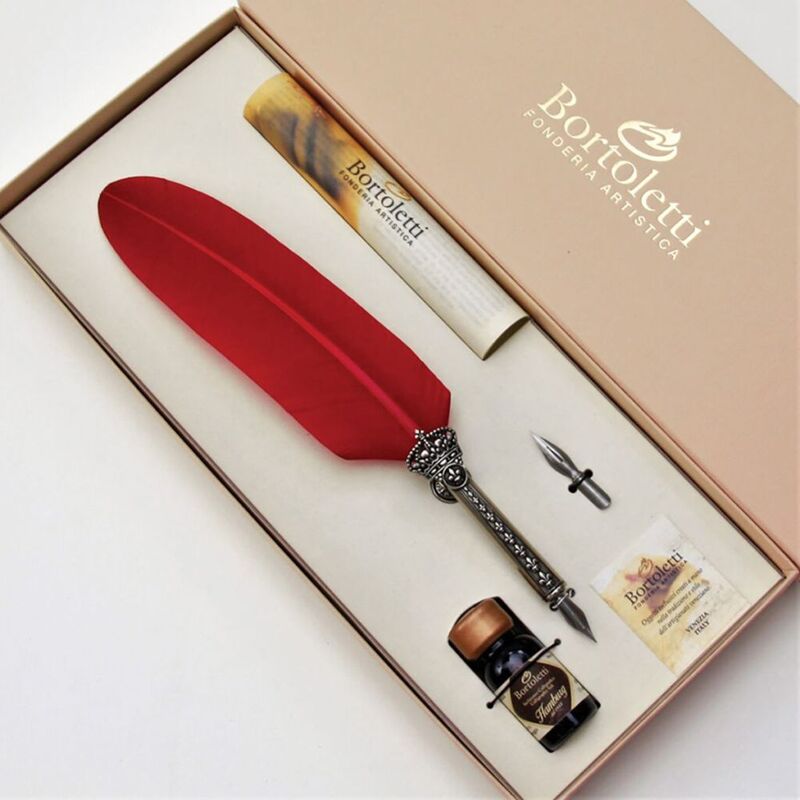 Bortoletti Fonderia Artistica Corona Calligraphy Set - Red Bortoletti Fonderia Artistica Corona Calligraphy Set - Red