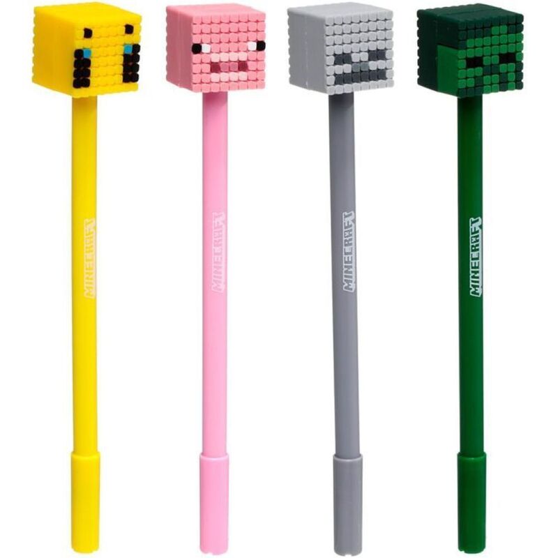 Puckator Minecraft Pig/Bee/Zombie/Skeleton - Topper Pen (Assortment - Includes 1)