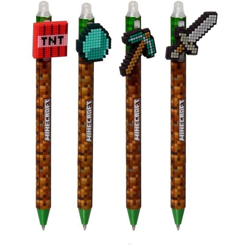 Puckator Inkredible Erasable Pen With Minecraft Pvc Tools Topper (Assortment - Includes 1)