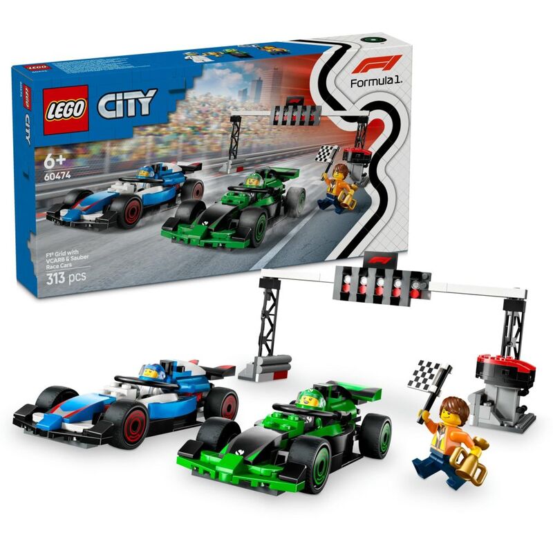 LEGO City F1 Grid With Vcarb And Sauber Race Cars 60474 (313 Pieces) LEGO City F1 Grid With Vcarb And Sauber Race Cars 60474 (313 Pieces)