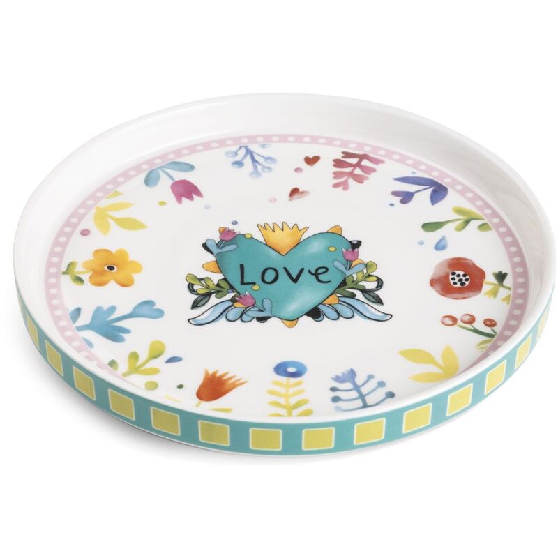 EGAN Love Round Tray - Turquoise 20cm In Diameter