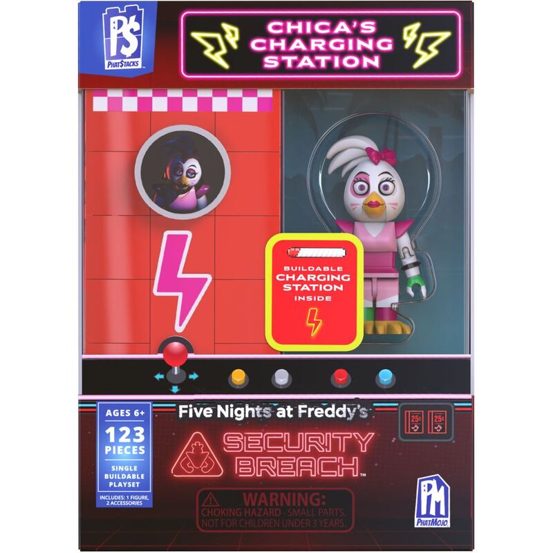PHATMOJO Five Nights At Freddy's Chica's Charging Station Single Buildable Playset (123 Pieces) PHATMOJO Five Nights At Freddy's Chica's Charging Station Single Buildable Playset (123 Pieces)