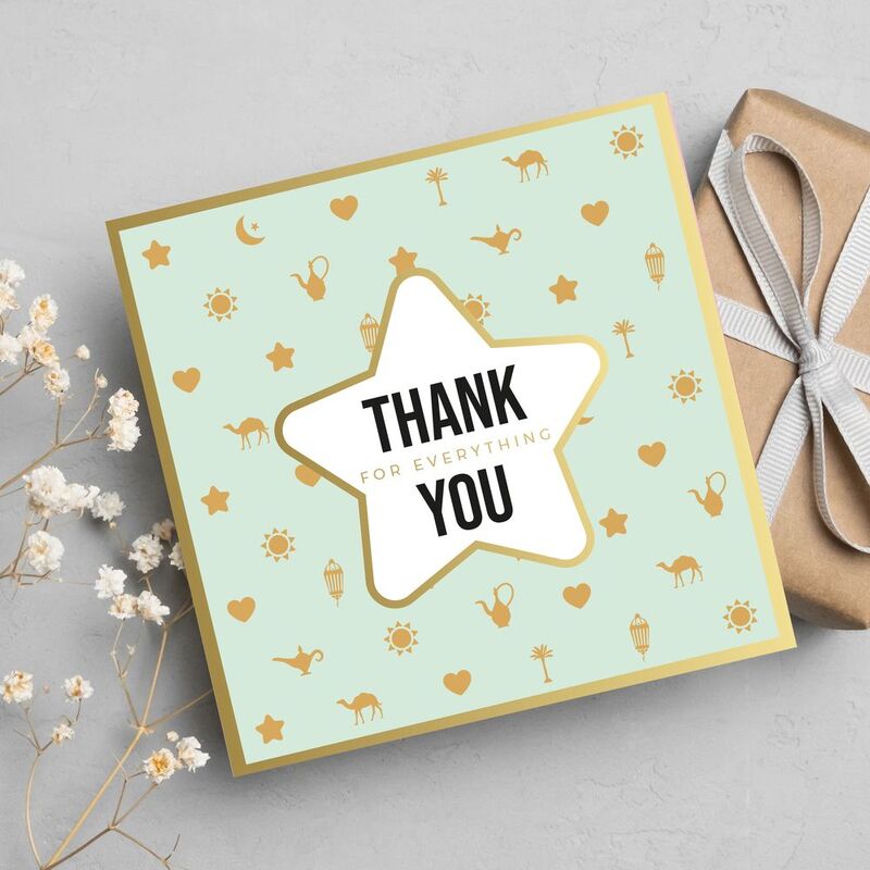 Share The Love Thank You For Everything - Green Greeting Card (15 x 15 cm)