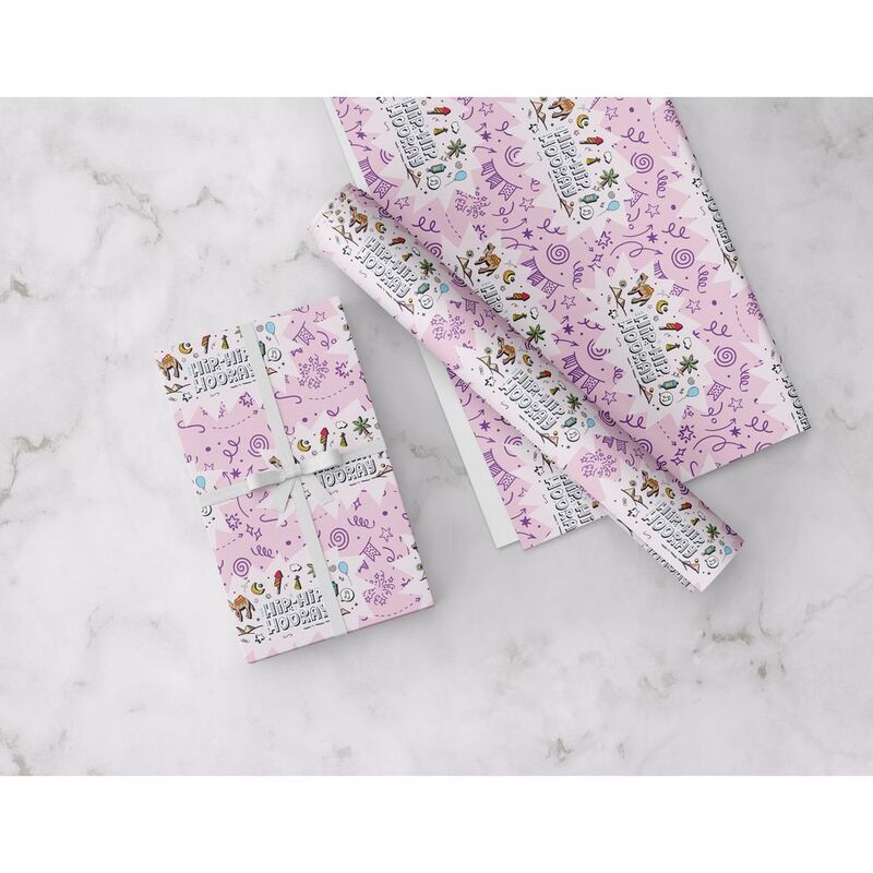 Share The Love Happy Birthday Arabic Theme Wrapping Paper - Pink - (50 x 70 cm)