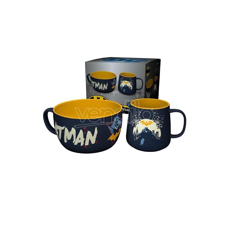 Abystle Dc Comics Batman Breakfast Set (Set Of 2) - Bowl And Mug Abystle Dc Comics Batman Breakfast Set (Set Of 2) - Bowl And Mug