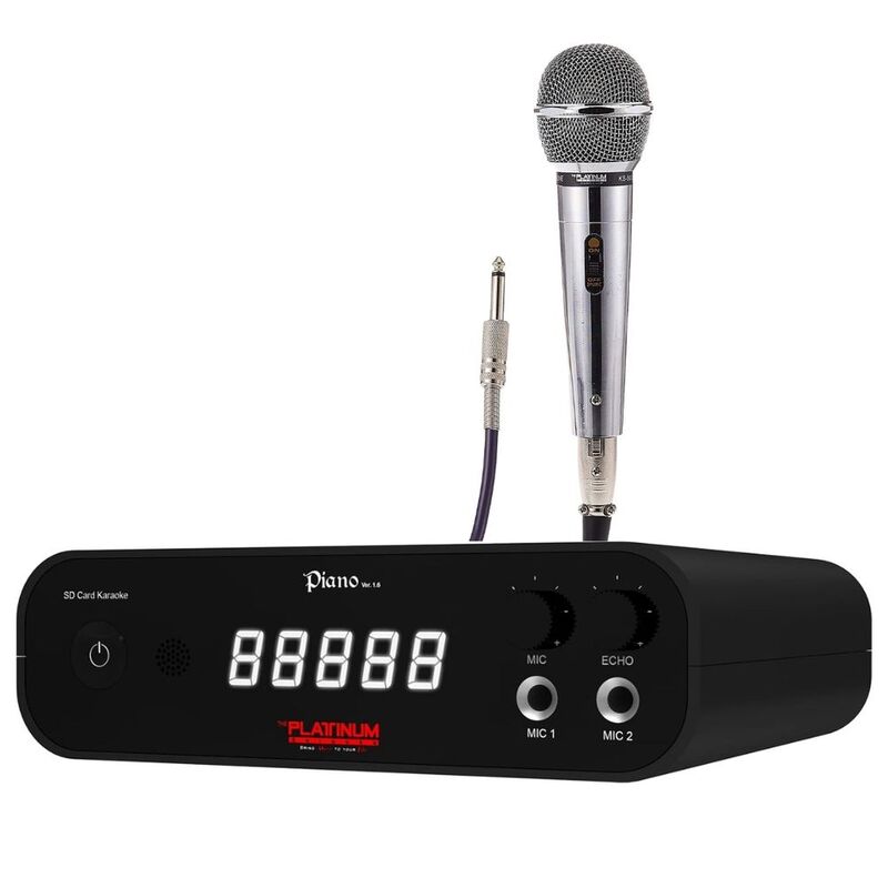 Platinum Karaoke Piano Karaoke Player With 1 Corded Microphone (Bundle)