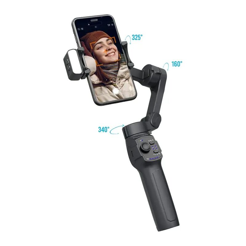 Porodo 3-Axis Gimbal Stabilizer Magnetic Fill Light - Black Porodo 3-Axis Gimbal Stabilizer Magnetic Fill Light - Black