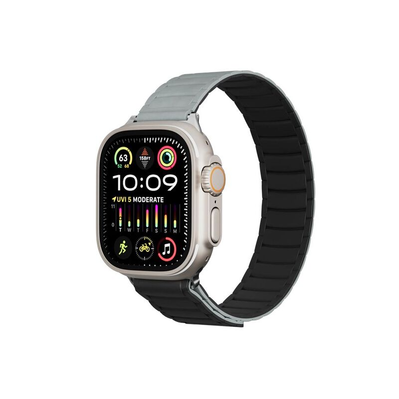 Levelo Stella Milanese Silicone Watch Strap - Black/Gray