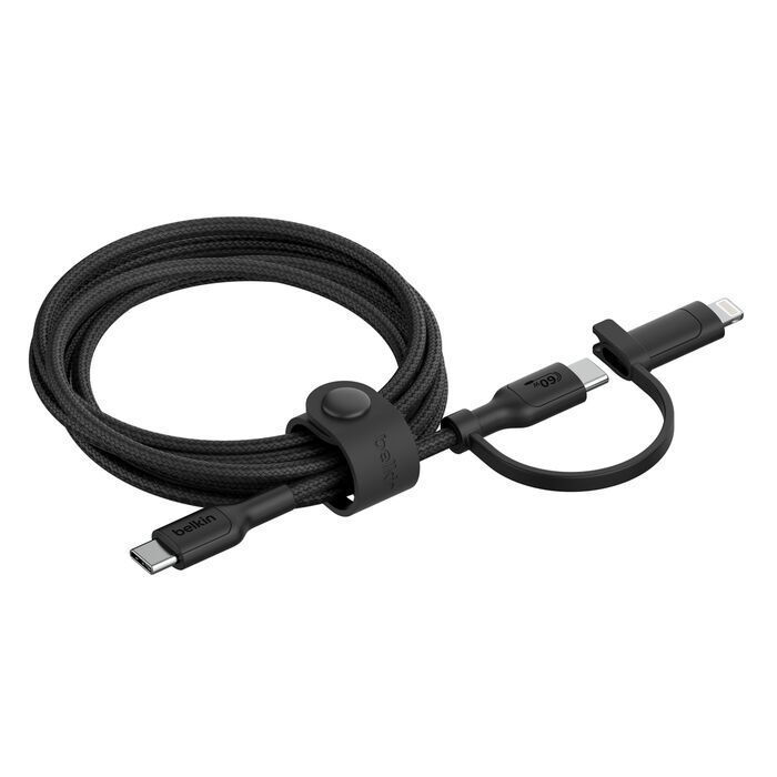 Belkin 2-In-1 Cable With USB-C And Lightning Connector 1.5M - Black