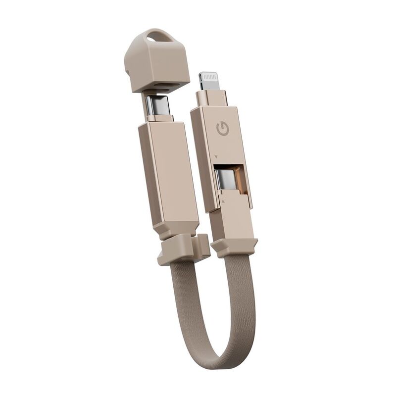Energea Sheath 2-In-1 C To C + Lightning Cable/ 480Mbps/ 60W/ 15cm -Gold Energea Sheath 2-In-1 C To C + Lightning Cable/ 480Mbps/ 60W/ 15cm -Gold