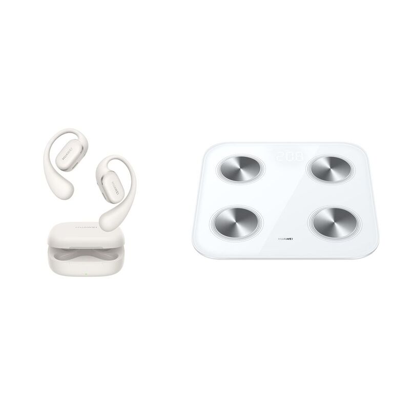 Huawei Freearc True Wireless Grey Hook Earbuds + Scale 3 Smart Scale (Bundle)