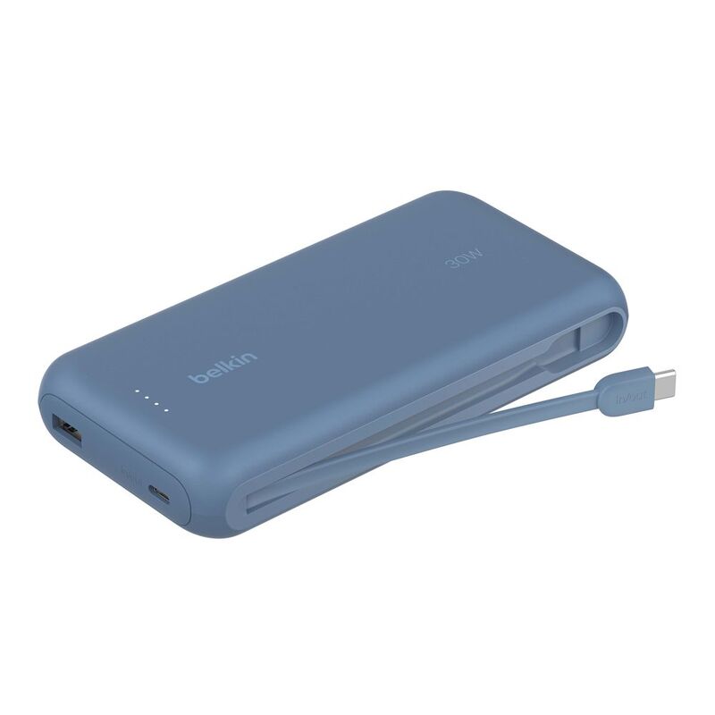 Belkin Powerbank 20000mAh With Integrated Cable - Blue Belkin Powerbank 20000mAh With Integrated Cable - Blue