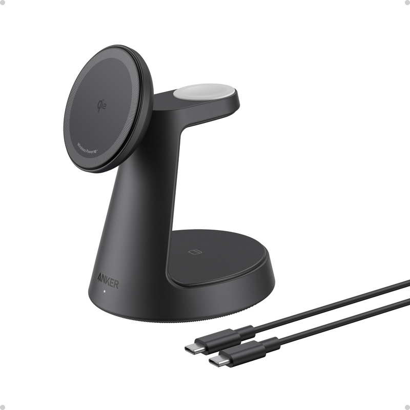 Anker Maggo Wireless Charging Station 3-In-1 Dock Stand - Black (UK)