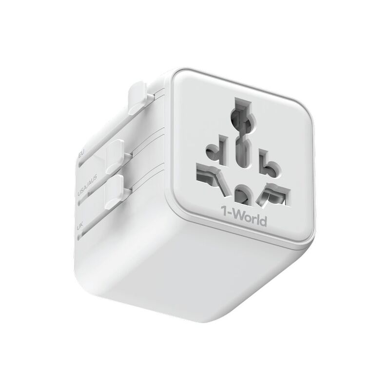 Momax 1-World 20W Travel Adaptor - White Momax 1-World 20W Travel Adaptor - White