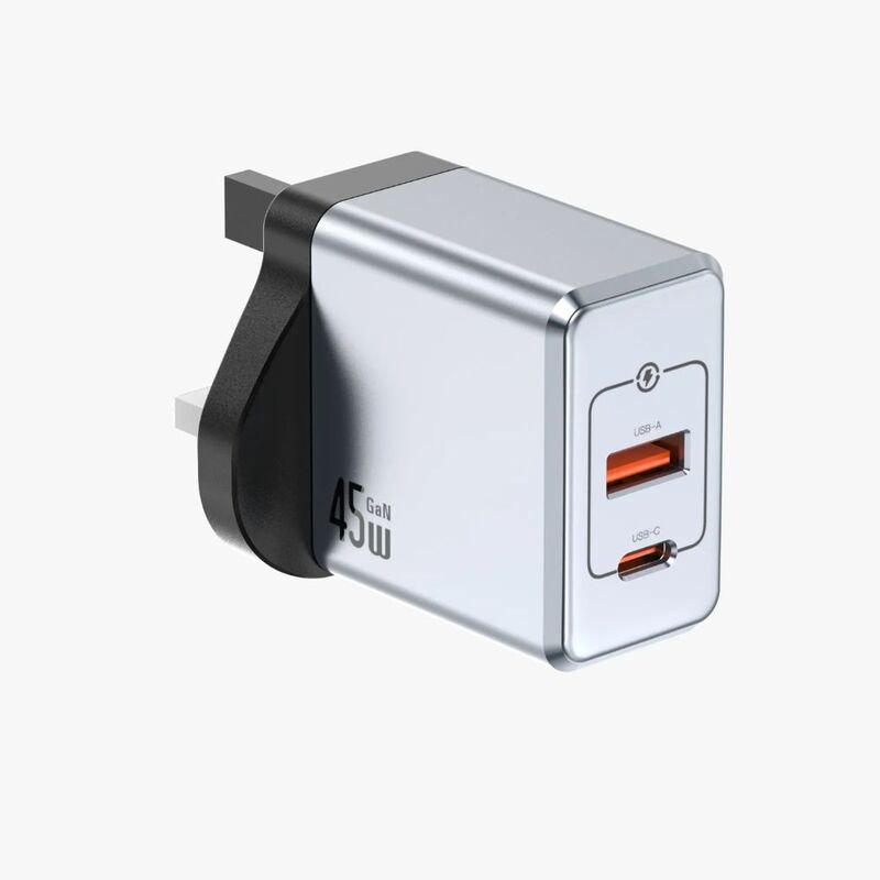 Green Lion Ganpremium UK Plug Wall Charger Pd 45W - Grey Green Lion Ganpremium UK Plug Wall Charger Pd 45W - Grey