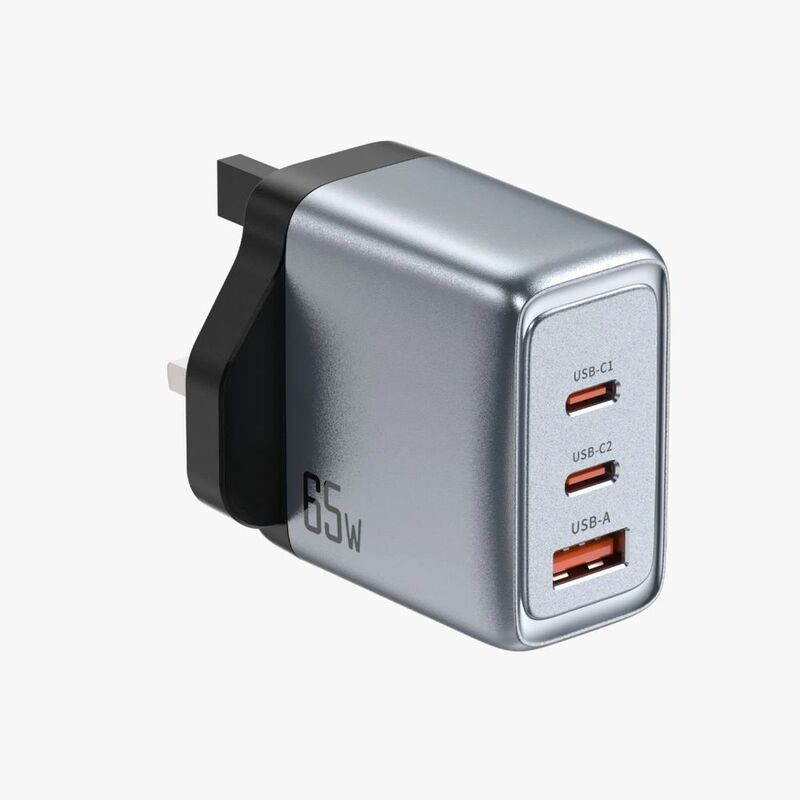 Green Lion Ganpremium UK Plug Wall Charger Pd 65W - Grey Green Lion Ganpremium UK Plug Wall Charger Pd 65W - Grey