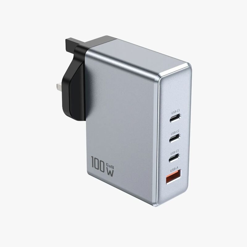 Green Lion Ganpremium UK Plug Wall Charger Pd 100W - Grey Green Lion Ganpremium UK Plug Wall Charger Pd 100W - Grey