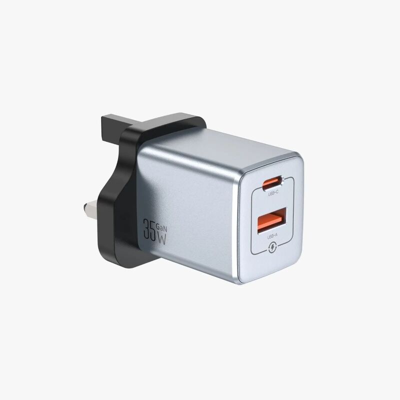Green Lion Gan Premium UK Plug Wall Charger Pd 35W - Grey Green Lion Gan Premium UK Plug Wall Charger Pd 35W - Grey