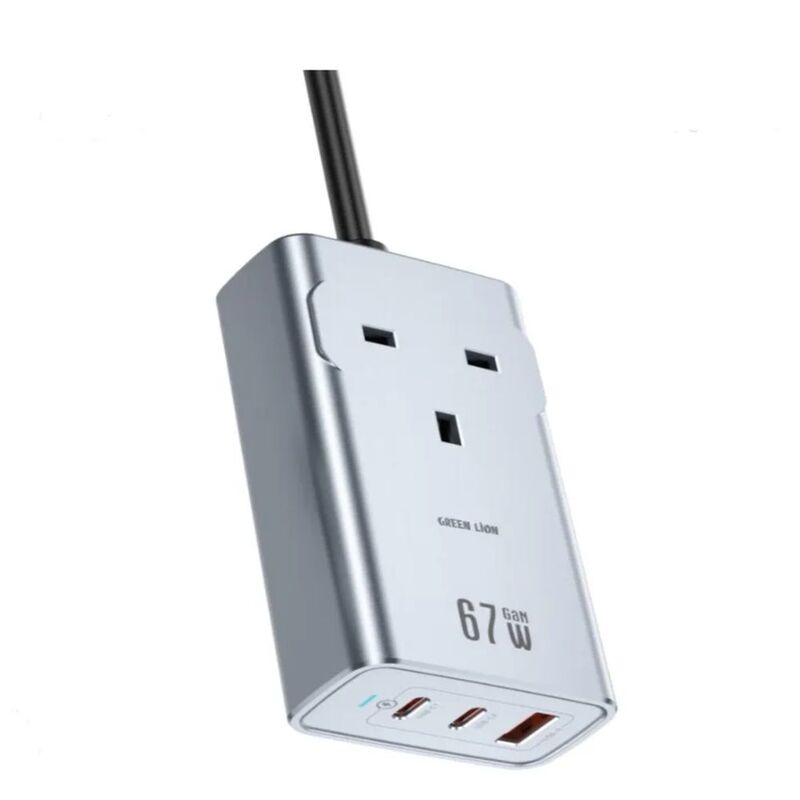 Green Lion 67W Gan Premium AC Socket - Grey Green Lion 67W Gan Premium AC Socket - Grey