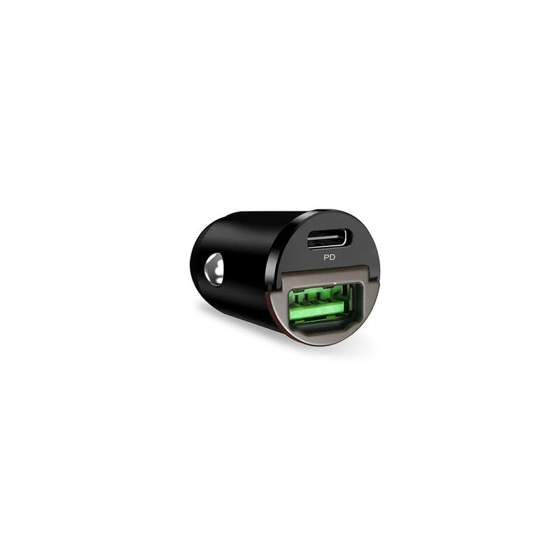 Puro Fast Charger Power Delivery Mini Car Charger 1 USB-C + 1 USB-A/ 30W - Black