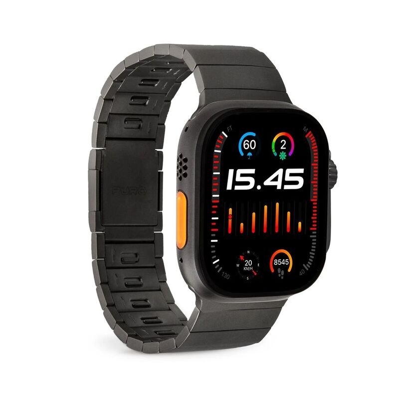 Puro "Titan" Titanium Band For Apple Watch Up To Series 3 42mm - Series 4 And Following 44-45-46-49mm - Black Puro "Titan" Titanium Band For Apple Watch Up To Series 3 42mm - Series 4 And Following 44-45-46-49mm - Black