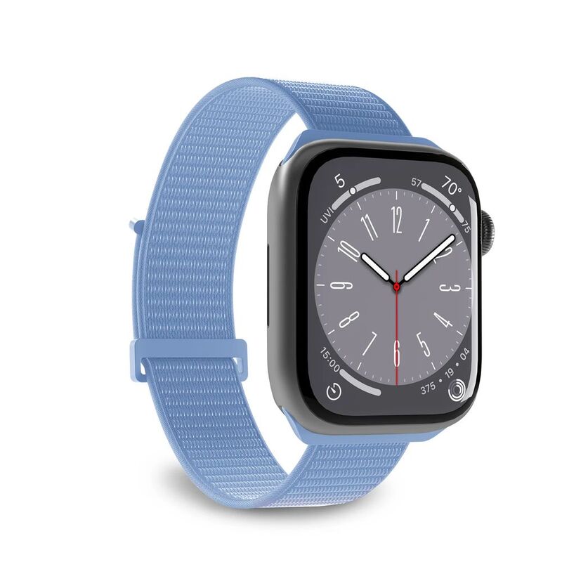 Puro "Sport" Nylon Band For Apple Watch Up To Series 3 42mm - Series 4 And Following 44-45-46-49mm - Blue Puro "Sport" Nylon Band For Apple Watch Up To Series 3 42mm - Series 4 And Following 44-45-46-49mm - Blue