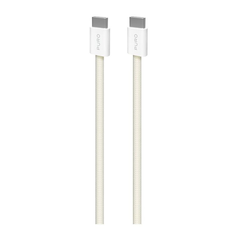 Puro Braided Cable Fabk4 USB-C To USB-C 1.5M 60W 480Mbps - Yellow Puro Braided Cable Fabk4 USB-C To USB-C 1.5M 60W 480Mbps - Yellow
