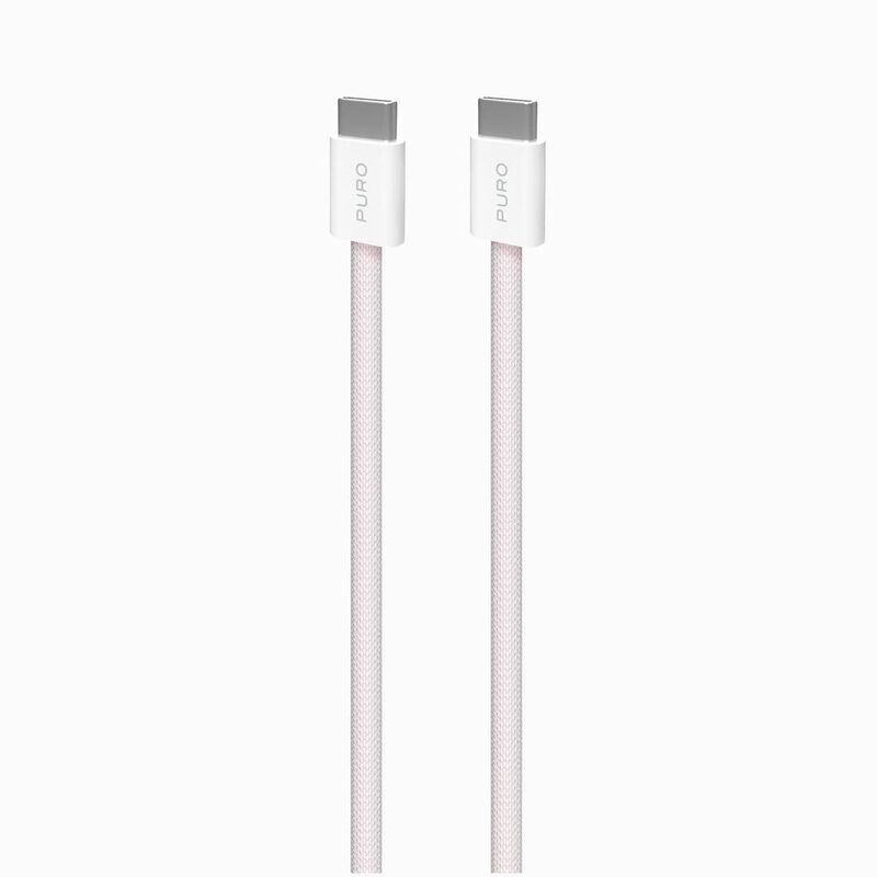 Puro Braided Cable Fabk4 USB-C To USB-C 1.5M 60W 480Mbps - Dusty Rose Puro Braided Cable Fabk4 USB-C To USB-C 1.5M 60W 480Mbps - Dusty Rose
