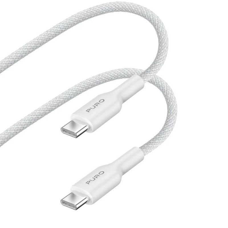 Puro Cable Fabk4 USB-C To USB-C 2M 140W - White Puro Cable Fabk4 USB-C To USB-C 2M 140W - White