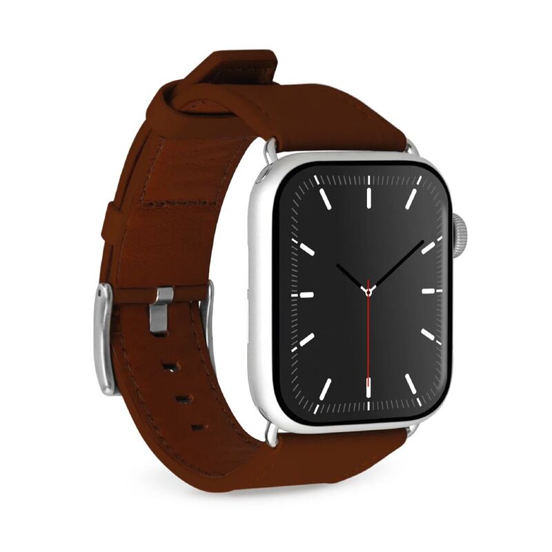 Puro 'E-Classic' Vegan Leather Band For Apple Watch Up To Series 3 42mm - Series 4 And Following 44-45-46-49mm - Brown