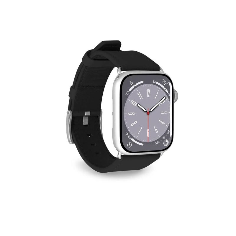 Puro 'E-Classic' Vegan Leather Band For Apple Watch Up To Series 9 38-40-41mm - Series 10 42mm - Black Puro 'E-Classic' Vegan Leather Band For Apple Watch Up To Series 9 38-40-41mm - Series 10 42mm - Black