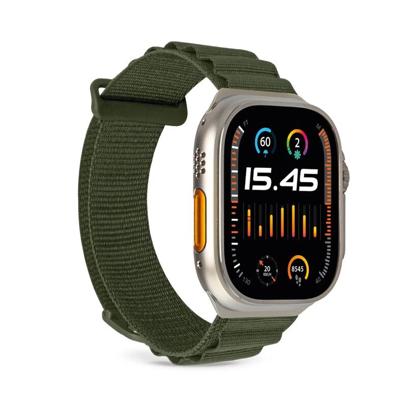 Puro 'Extreme' Band In Polyester For Apple Watch Up To Series 3 42mm - Series 4 And Following 44-45-46-49mm - Military Green (One Size)