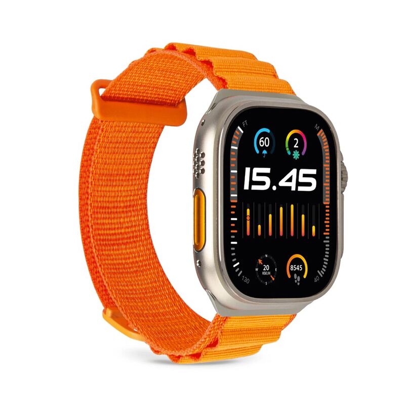 Puro 'Extreme' Band In Polyester For Apple Watch Up To Series 3 42mm - Series 4 And Following 44-45-46-49mm - Orange (One Size)
