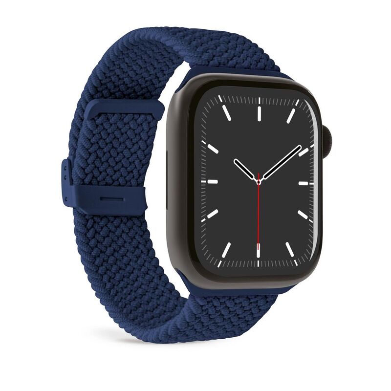 Puro 'Loop' Band In Elasticated Nylon With Clip Closure For Apple Watch Up To Series 3 42mm - Series 4 And Following 44-45-46-49mm - Dark Blue (One... Puro 'Loop' Band In Elasticated Nylon With Clip Closure For Apple Watch Up To Series 3 42mm - Series 4 And Following 44-45-46-49mm - Dark Blue (One...