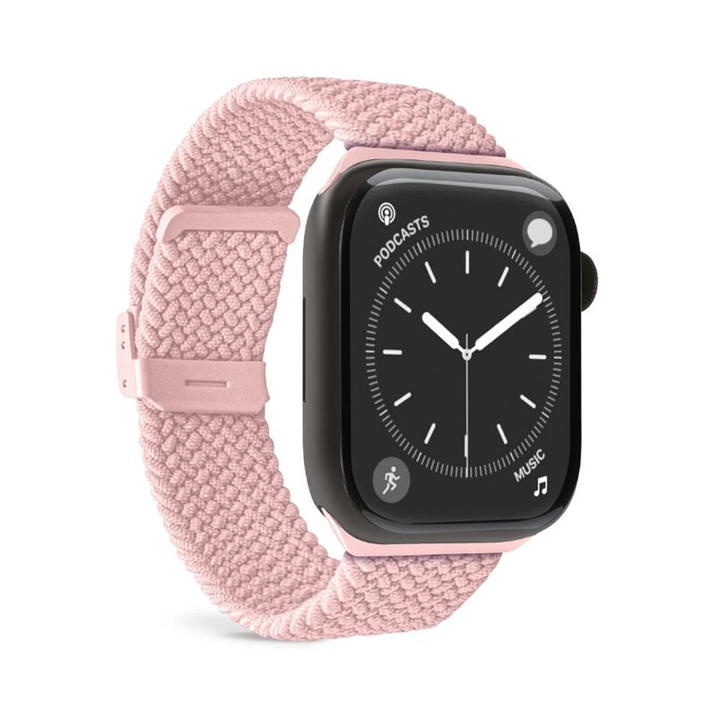 Puro 'Loop' Band In Elasticated Nylon With Clip Closure For Apple Watch Up To Series 9 38-40-41mm - Series 10 42mm - Pink (One Size) Puro 'Loop' Band In Elasticated Nylon With Clip Closure For Apple Watch Up To Series 9 38-40-41mm - Series 10 42mm - Pink (One Size)
