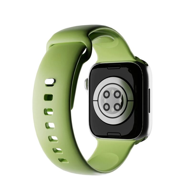 Puro "Icon" Silicone Band For Apple Watch Up To Series 3 42mm - Series 4 And Following 44-45-46-49mm 3 Pieces Included Size SM & ML - Light Green
