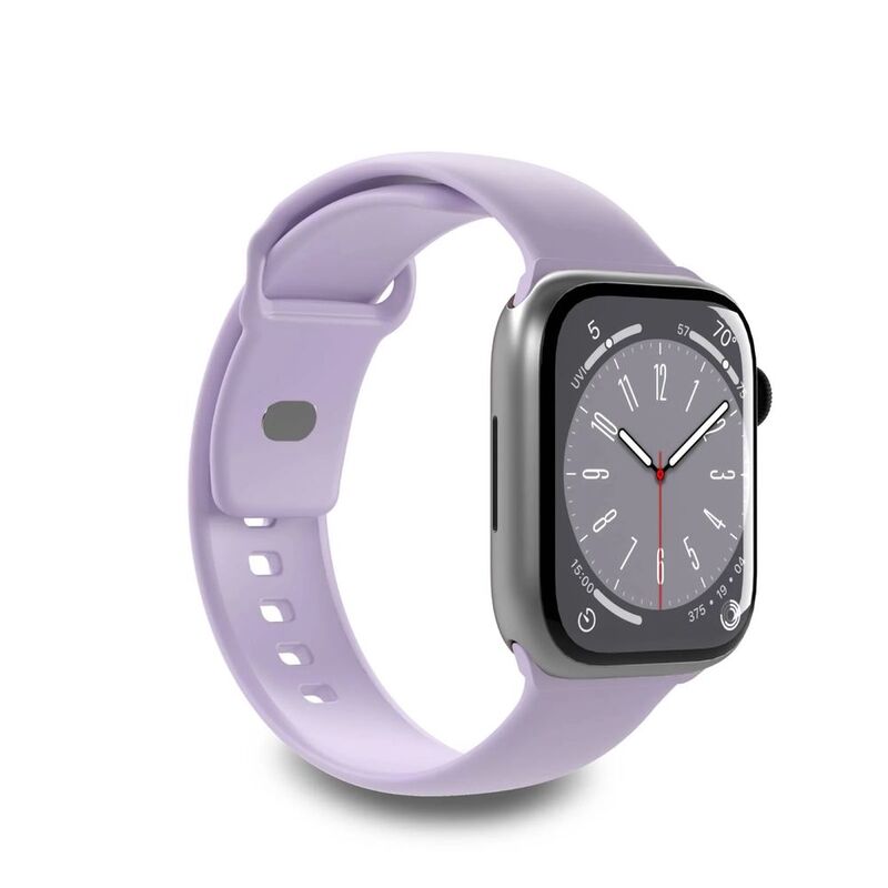 Puro "Icon" Silicone Band For Apple Watch Up To Series 9 38-40-41mm - Series 10 42mm 3 Pieces Including Size SM & ML - Lavender Puro "Icon" Silicone Band For Apple Watch Up To Series 9 38-40-41mm - Series 10 42mm 3 Pieces Including Size SM & ML - Lavender