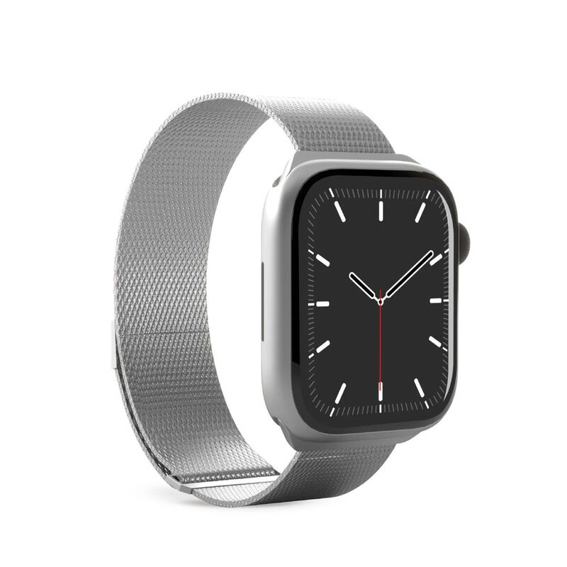 Puro 'Milanese' Stainless Steel Band In Apple Watch Up To Series 3 42mm - Series 4 And Later 44-45-46-49mm - Silver (One Size)