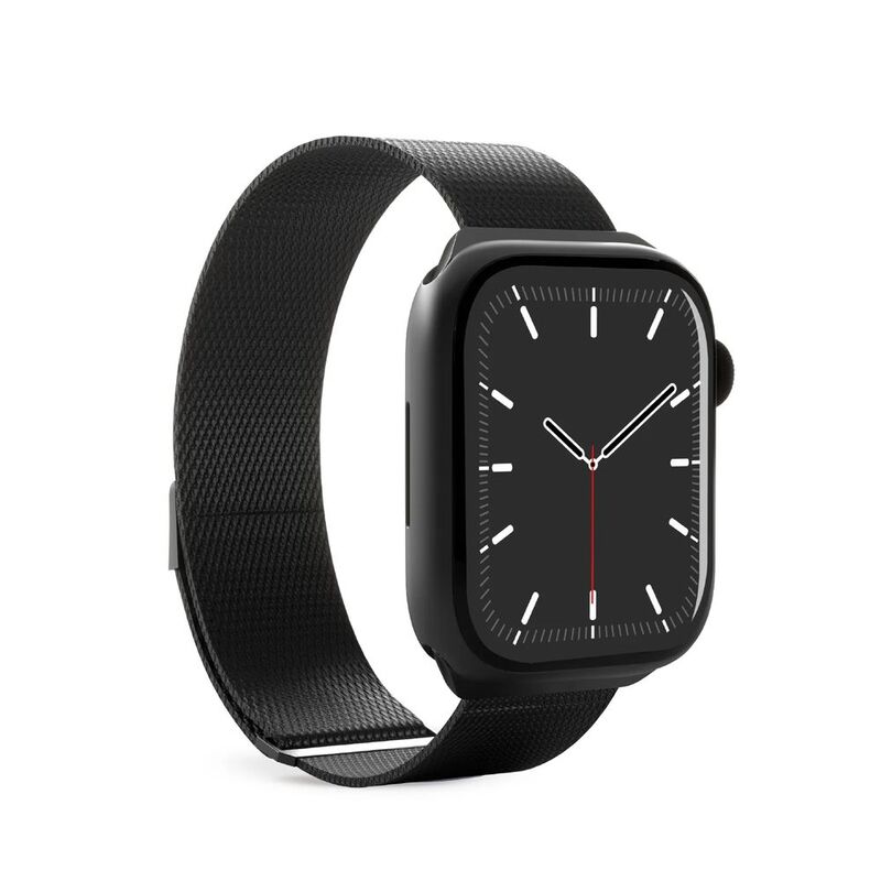 Puro 'Milanese' Stainless Steel Band For Apple Watch Up To Series 3 42mm - Series 4 And Following 44-45-46-49mm - Black (One Size)