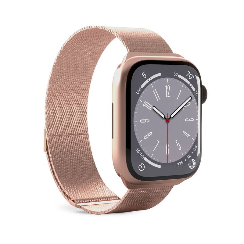 Puro 'Milanese' Stainless Steel Band For Apple Watch Up To Series 9 38-40-41mm - Series 10 42mm - Pink (One Size)