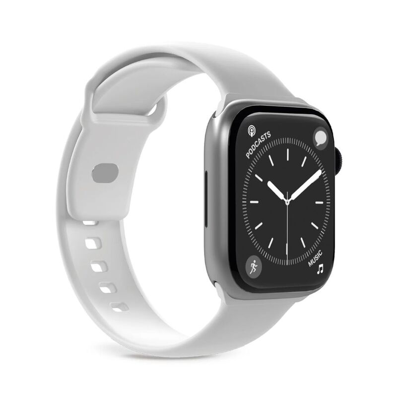 Puro "Icon" Silicone Band For Apple Watch Up To Series 9 38-40-41mm - Series 10 42mm 3 Pieces Including Size SM & ML - White Puro "Icon" Silicone Band For Apple Watch Up To Series 9 38-40-41mm - Series 10 42mm 3 Pieces Including Size SM & ML - White